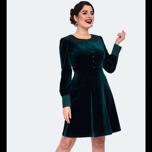Voodoo Vixen Emerald Velvet Dress
